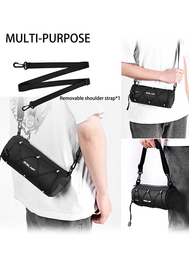 ESLNF Bike Handlebar Bag, Bicycle Front Bag Frame Storage Roll Bag Mountain Road Bikes Commuter Shoulder Bag Professional Cycling Accessories - Image 3